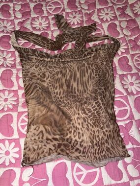 See You Monday Cheetah Print Halter Top